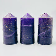 Deep Purple Speckled Pillar Candles