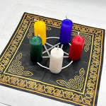 Wiccan Starter Kit (Altar Cloth with Elemental Candles)