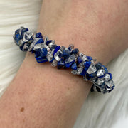 Lapis Lazuli with Clear Quartz Chip Gemstone Bracelet Crystal Bracelet