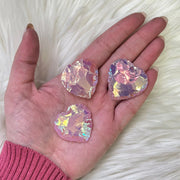 Pink Heart Shaped Aura Quartz Crystal