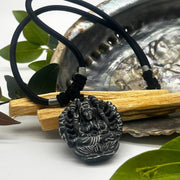 Black Jade- Eight Armed Goddess Pendant