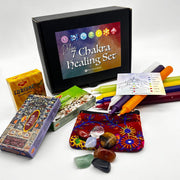 Seven Chakra Crystal Deluxe Set for Luck Courage Self knowledge Higher Possibilities Crystal Kit
