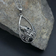 Sterling Silver Wolf With Moon Pendant Sterling Silver Pendants