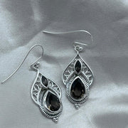Double Faceted Sterling Silver Smoky Quartz Earrings Sterling Silver Earrings