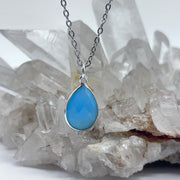 Blue Onyx Crystal Sterling Silver Faceted Pendant Sterling Silver Pendants