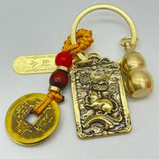 Protection Kuan Kung 5 Coins Keyring- Rat