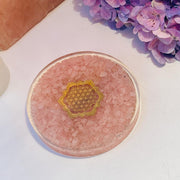 Rose Quartz Flower of Life Orgonite Charging Plate orgonites