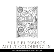 Yule Blessings Adult Colouring In Downloads