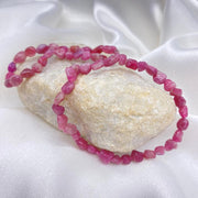 Pink Tourmaline Nugget Gemstone Bracelet Crystal Bracelet
