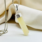 Yellow Aventurine White Metal Crystal Pendant