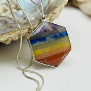 Seven Layered Crystal Hexagon Pendant Charms & Pendants
