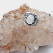 Chunky Moonstone Cabochon Sterling Silver Ring Sterling Silver Rings