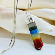 Seven Crystal Layered White Metal Crystal Pendant