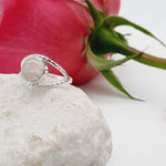 Delicate Sterling Silver Moonstone Crystal Ring