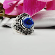 Unique Sterling Silver Lapis Lazuli Ring
