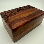 Wooden box with leaf detail