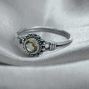 Citrine Crystal Sterling Silver Ring