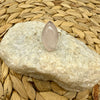 Rose Quartz Marquise-shaped Sterling Silver Crystal Ring