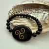 Black Agate Triskell Gemstone Bracelet 18/19cm