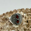 Garnet Sterling Silver Crystal Ring