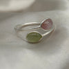 Sterling Silver Watermelon Tourmaline Crystal Ring Sterling Silver Rings