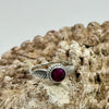 Ruby Leaf Sterling Silver Crystal Ring