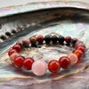 Rhodonite, Carnelian, Rose Quartz, Red Jasper, Black Tourmaline 16cm
