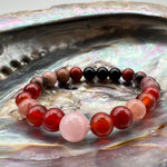 Rhodonite, Carnelian, Rose Quartz, Red Jasper, Black Tourmaline 16cm