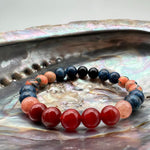 Dumorterite, carnelian imperial pine ,strawberry quartz /17cm