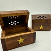 Small Wooden Incense Cone Burner Box