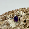 Amethyst Teardrop Sterling Silver Crystal Ring