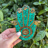 Green Mosaic Hand Of Hamsa Incense Holder Incense Holders