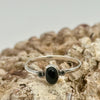 Black Onyx Dainty Sterling Silver Crystal Ring