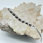 Sterling Silver Garnet Crystal Bracelet