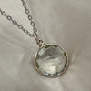 Green Amethyst Sterling Silver Faceted Crystal Pendant Sterling Silver Pendants