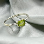 Peridot Crystal Sterling Silver Ring