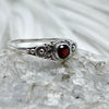 Sterling Silver Garnet Faceted Crystal Ring Sterling Silver Rings