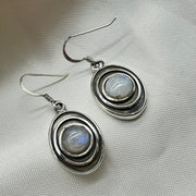 Sterling Silver Moonstone Crystal Earrings