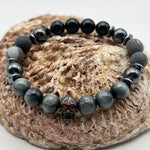 Mens Eagle Eye Skull Crystal Bracelet-19/20cm