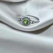 Peridot Crystal Sterling Silver Ring