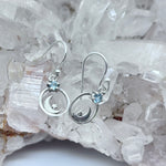 Sterling Silver Blue Topaz Moon And Star Earrings