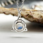 Sterling Silver Triquetra Moonstone Crystal Pendant