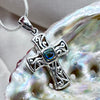 Small Cross With Mother of Pearl Sterling Silver Pendant Sterling Silver Pendants