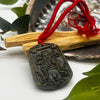 Wealth Buddha Pendant In Green Brown Jade