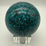 Chrysocolla Sphere with Azurite and Malachite