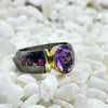 Amethyst Rhodium Plated Sterling Silver Ring Rings
