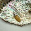 Yellow Aventurine Petite Crystal Pencil Point White Metal Pendant from India