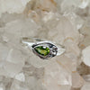 Pear Shaped Peridot Faceted Crystal Sterling Silver Ring Sterling Silver Rings