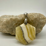 Aragonite Hexagonal Pendant - Self Healing