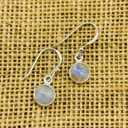 Moonstone Cabachon Crystal Sterling Silver Earrings